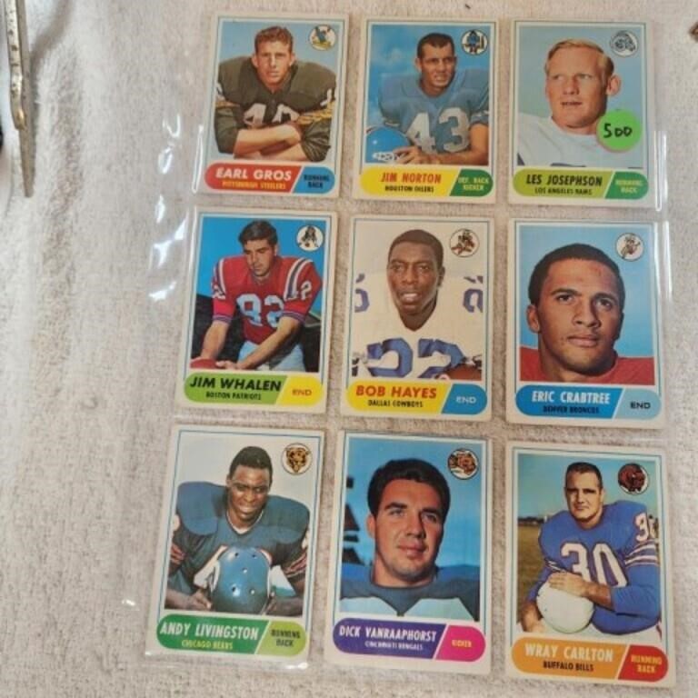 Page of 9 1968 Topps Football Cards