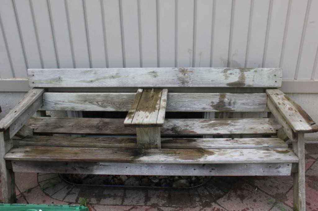 Large Heavy Wooden Garden Bench