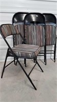 4 FOLDING CHAIRS WITH PADDED SEATS