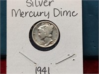 1941 Silver Mercury Dime