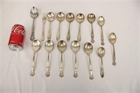 13 Vintage Silverplate Spoons & Fork