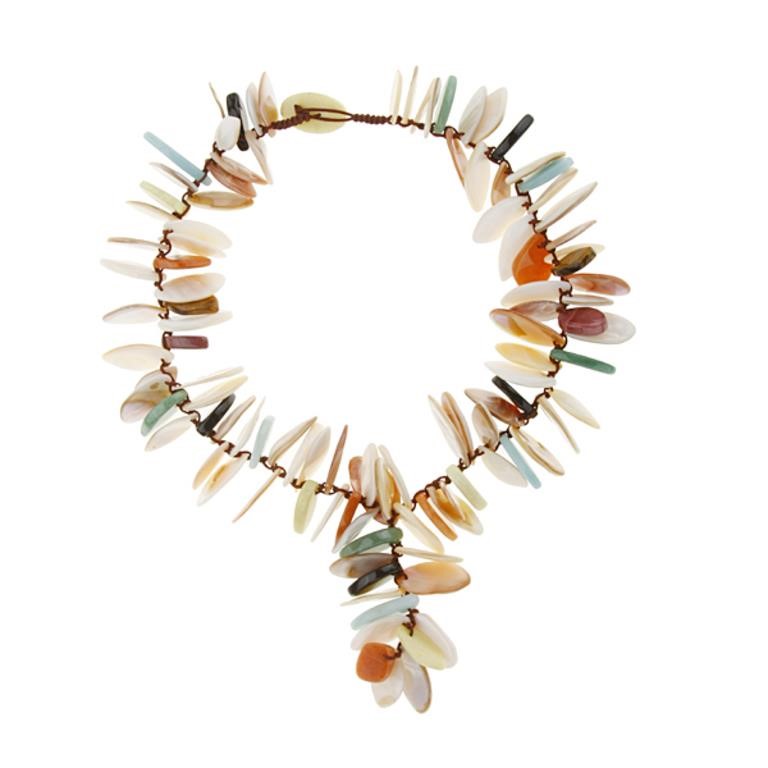Shell & Multi Stone Necklace 20"