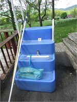 Fiberglass Pool Steps - Pool Skimmer - Pool Brush