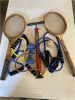 Tire Pump Tennis Rackets & Exercise Ropes
