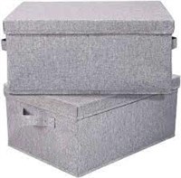 Collapsible Storage Bin 2 pack grey fabric