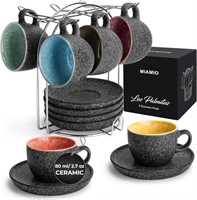 MIAMIO Ceramic Stackable Espresso Cups with