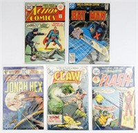 (5) DC COMICS BATMAN, FLASH, CLAW,