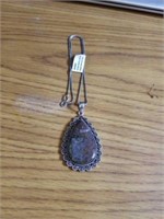 18 inch chain Jasper pendent German silver new