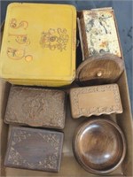 WOODEN DRESSER BOXES, MISC JEWELRY HOLDERS