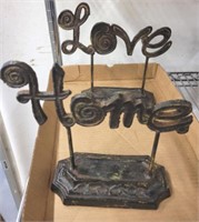2 PC METAL DECOR HOME AND LOVE 10IN