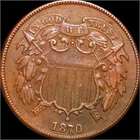 1870 Two Cent Piece CLOSELY UNC