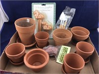 Box of Small Clay Pots and Small Tools