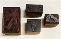 4vVintage Printers Wood and Metal Stamp Blocks
