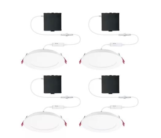 6 in. LED Slim 3 CCT Canless - White - (4-Pack)