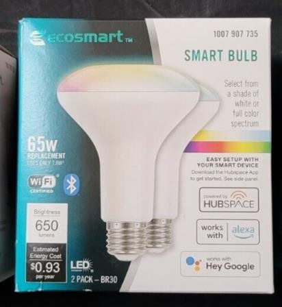 EcoSmart 65-Watt Smart Bluetooth Wi-Fi BR30 LED Li