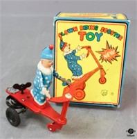 Vintage Blic Clown Riding Scooter Toy