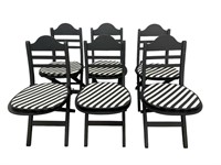 Set of Six IKEA Wood Black Bojan Chairs