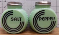 Jadeite salt and pepper shakers