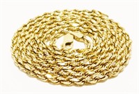 Long 26" 10K Y Rope Necklace 11.5g