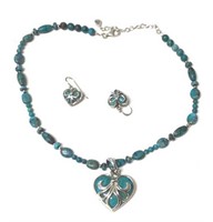 Sterling Silver & Turquoise Necklace & earrings