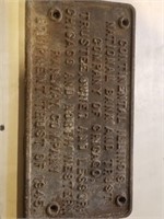 Cast iron Chicago Northwestern Railroad car plaque