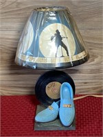 14 inch tall Elvis Blue suede shoes lamp