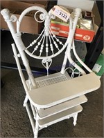 White wicker doll high chair