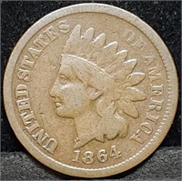 1864 L Indian Head Cent, Key Date, Nice!