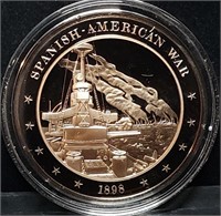 Franklin Mint 45mm Bronze US History Medal 1898