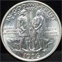 1936 Daniel Boone Silver Half Dollar Gem BU