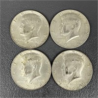 Four Kennedy Silver (40%) Half Dollars