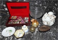 Jewelry box to include: Heavy sterling silver