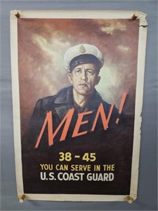 Authentic Wwii Us Coast Guard Recruiting Litho