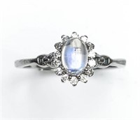 Natural Moonstone Ring 925 Silver