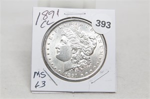 1891CCMS63 Morgan Dollar