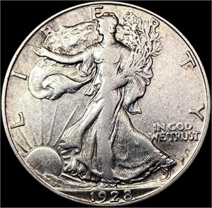 1928-S Walking Liberty Half Dollar LIGHTLY