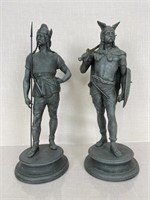 19th C. Cast Metal Spelter French Soldier Statues