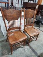 Pair of Pressed Back Chairs