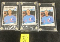1988-1989 Randy Johnson Cards w/ Case