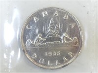 GRADED 1935 CANADIAN $1 SILVER COIN