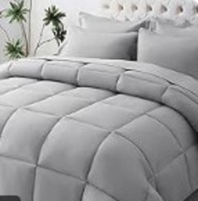 Jollyvogue Light Grey Queen Comforter Set -