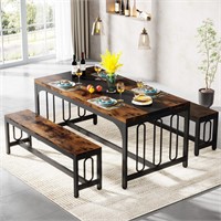 Tribesigns 55 Inch Dining Table Set for 4-6, 3-Pie