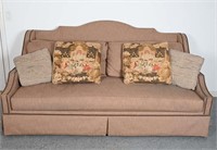 Pearson Upholstered Linen Camel Back Couch