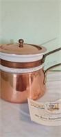 Vintage Old Dutch Fondue/Double Copper Ceramic