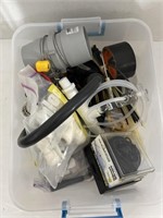 Tote of Plumbing Supplies and Smart Straps