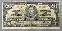 1937 Canada 20 dollar note, Billet de 20 dollars