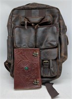 (RL) Leather and Stitches Backpack. Leather
