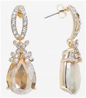 Sparkle Allure 24k Gold Over Brass Drop Earrings