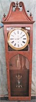 ARMSTRONG JEWELERS MAHOGANY GRANDFATHER WALL CLOCK