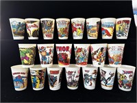 (21) Vintage 1977 Marvel Character 7-11 Cups